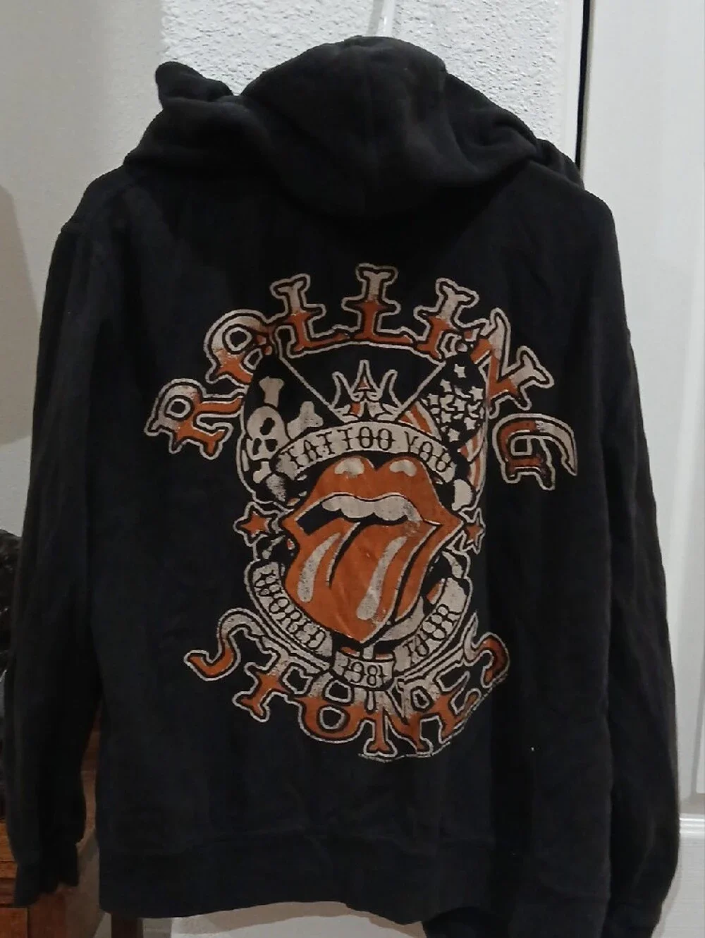Black Hooded Rolling Stones Jacket
